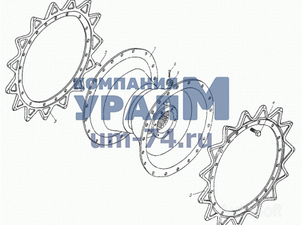 Чертеж Ступица с дисками 8.30.021